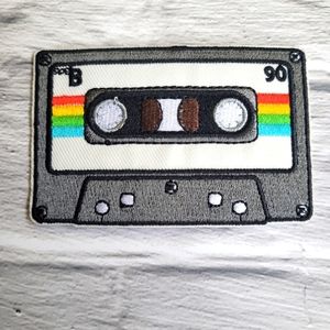 1990s Vintage Cassette Tape Alternative Embroidered Iron on Patch